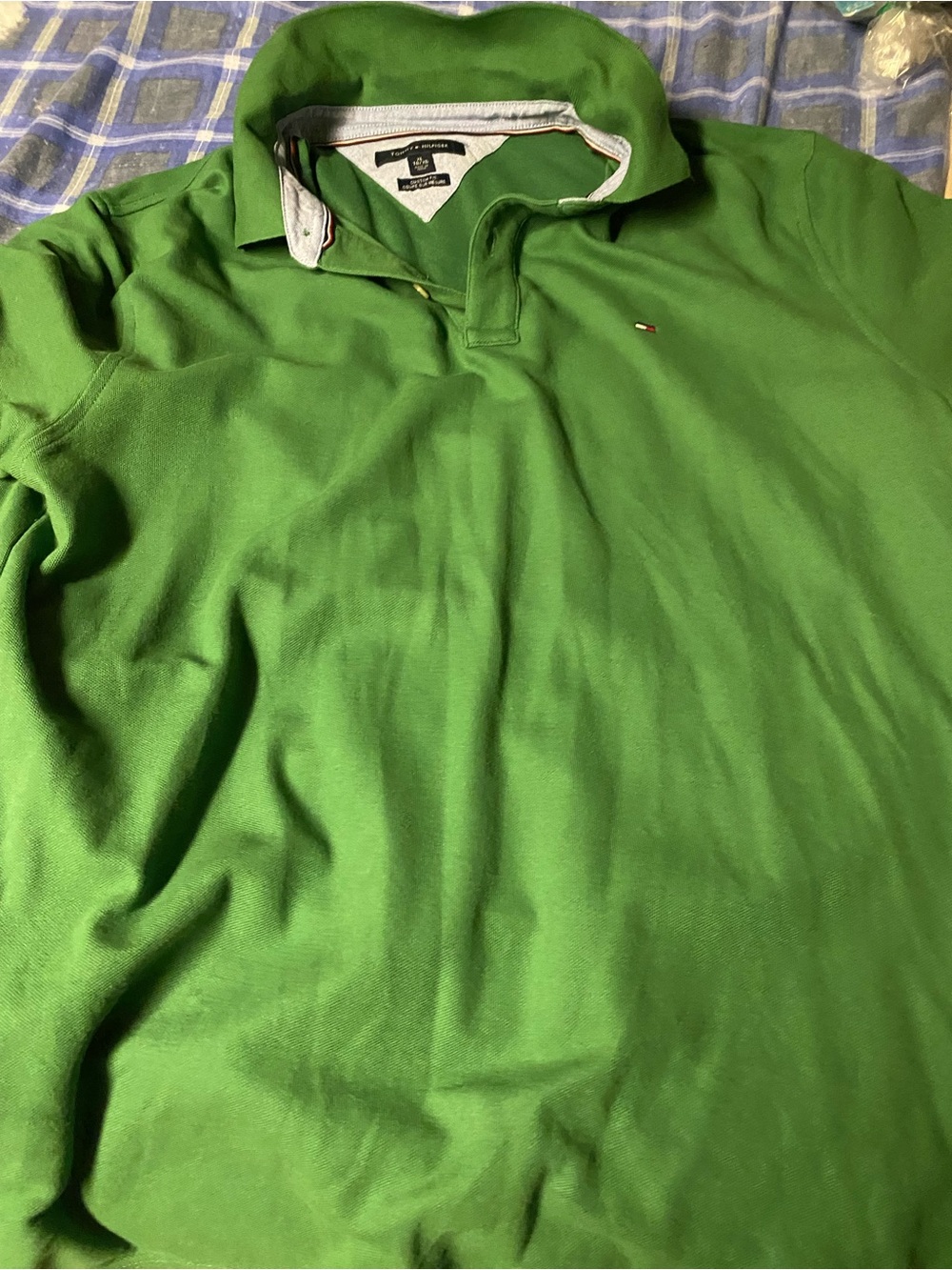 Tommy Hilfiger Men’s Bright Green Long-Sleeve Polo